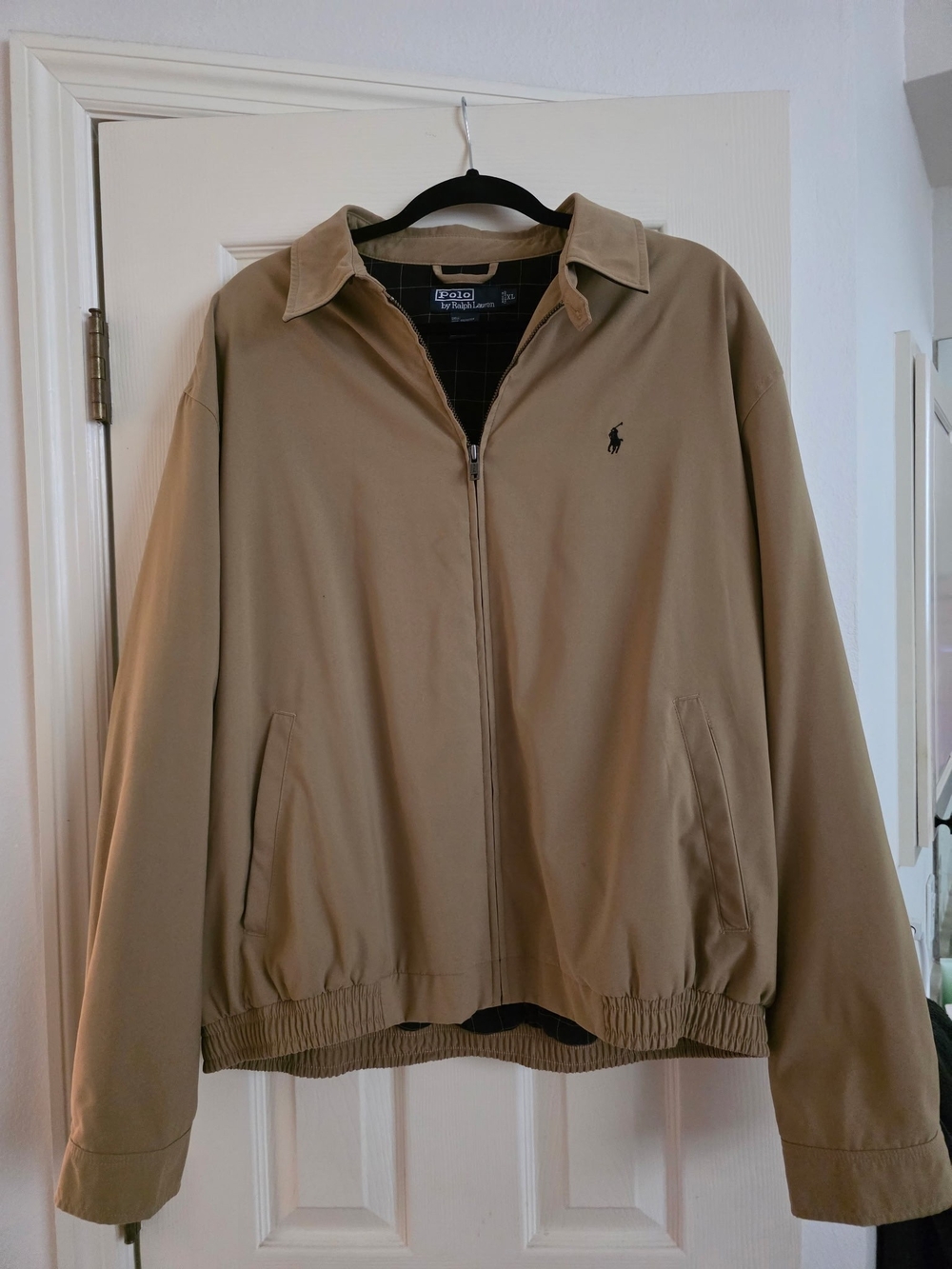 Ralph Lauren Men’s Lightweight Khaki Zip Jacket with Polo Logo